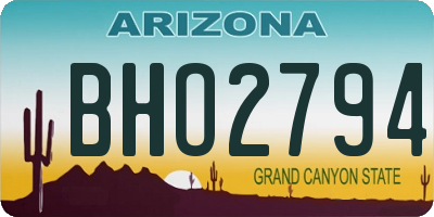 AZ license plate BHO2794