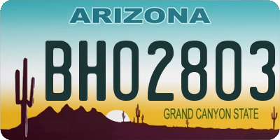 AZ license plate BHO2803