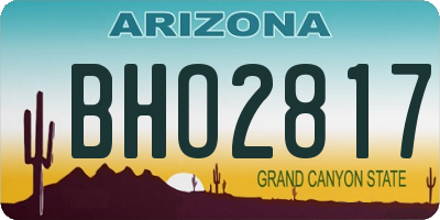 AZ license plate BHO2817