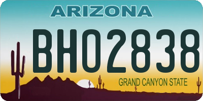 AZ license plate BHO2838