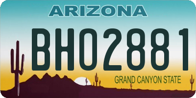 AZ license plate BHO2881