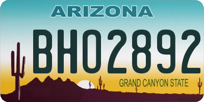 AZ license plate BHO2892