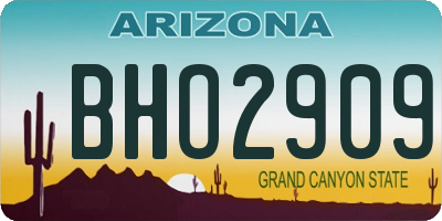 AZ license plate BHO2909