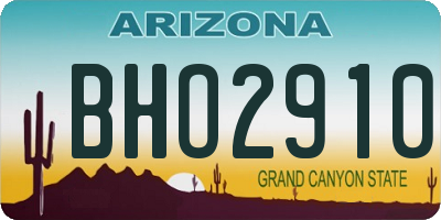 AZ license plate BHO2910