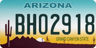 AZ license plate BHO2918