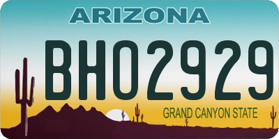 AZ license plate BHO2929