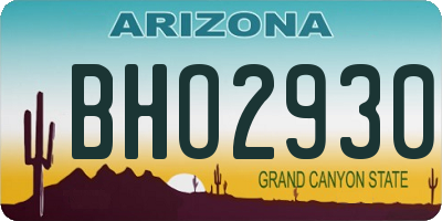 AZ license plate BHO2930