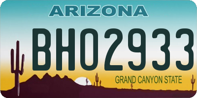 AZ license plate BHO2933