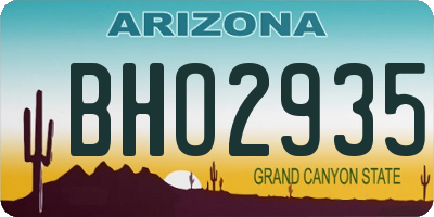 AZ license plate BHO2935