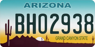 AZ license plate BHO2938