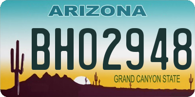 AZ license plate BHO2948