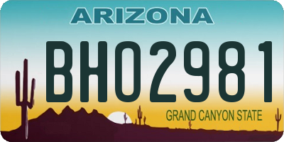 AZ license plate BHO2981