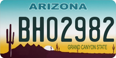 AZ license plate BHO2982