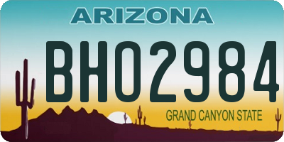 AZ license plate BHO2984
