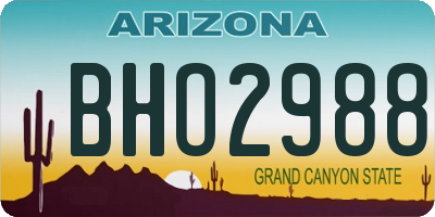 AZ license plate BHO2988