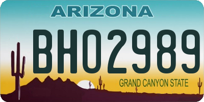 AZ license plate BHO2989