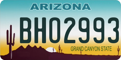 AZ license plate BHO2993