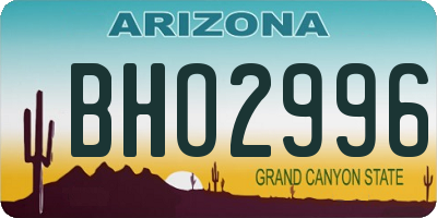 AZ license plate BHO2996
