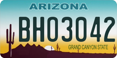 AZ license plate BHO3042