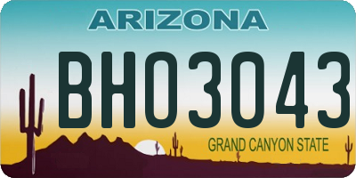 AZ license plate BHO3043