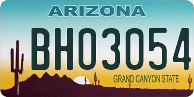AZ license plate BHO3054