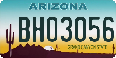 AZ license plate BHO3056