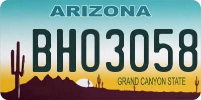 AZ license plate BHO3058
