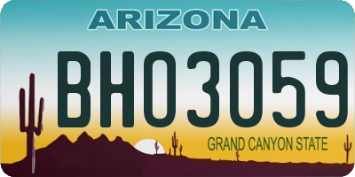 AZ license plate BHO3059