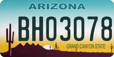AZ license plate BHO3078