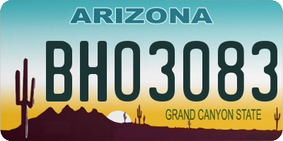 AZ license plate BHO3083
