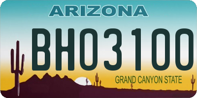 AZ license plate BHO3100