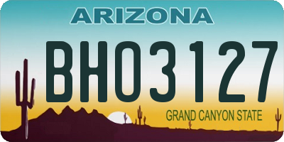 AZ license plate BHO3127