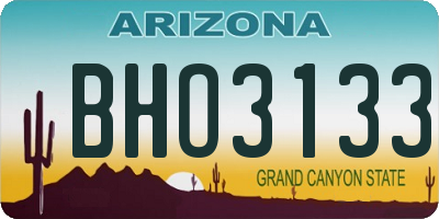 AZ license plate BHO3133