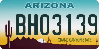 AZ license plate BHO3139