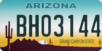 AZ license plate BHO3144
