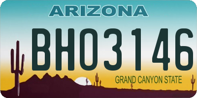 AZ license plate BHO3146