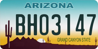 AZ license plate BHO3147