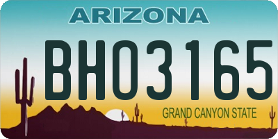 AZ license plate BHO3165