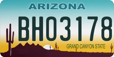 AZ license plate BHO3178