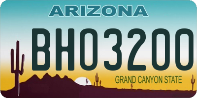 AZ license plate BHO3200
