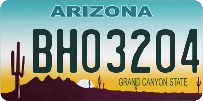 AZ license plate BHO3204