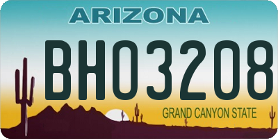 AZ license plate BHO3208