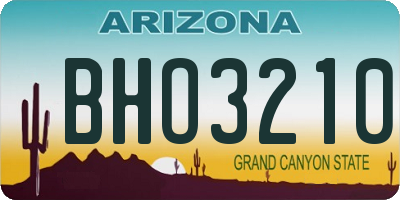 AZ license plate BHO3210