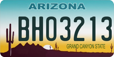 AZ license plate BHO3213