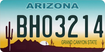 AZ license plate BHO3214