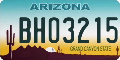 AZ license plate BHO3215