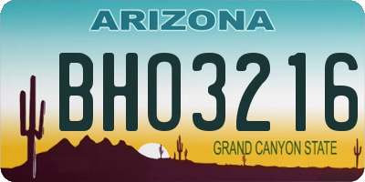 AZ license plate BHO3216