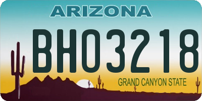 AZ license plate BHO3218