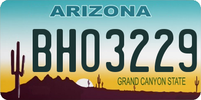 AZ license plate BHO3229