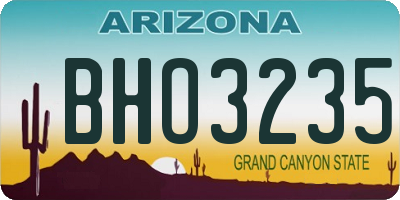 AZ license plate BHO3235